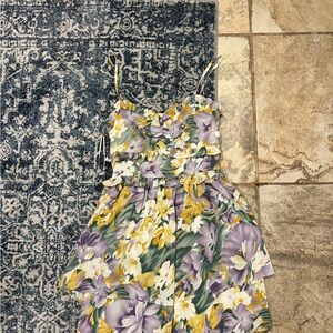 Nordstrom Floral Mini Dress - Yellow, Purple, White
